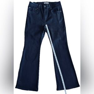 Levi's 726 High Rise Flare Jeans Black Stretch Women's Size 31x30 Egypt Made